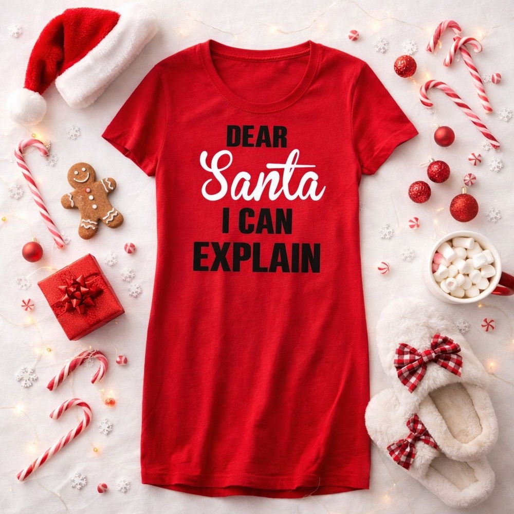 Sleep Shirt - "Dear Santa I Can Explain" - Picture 2 of 10